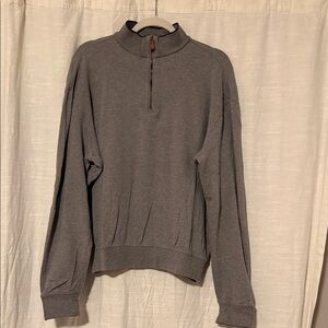 Vintage Polo Ralph Lauren Men's Gray Cotton 3/4 Zip Sweater Size M